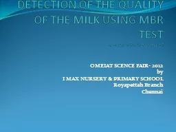 Detection of the quality of the milk using MBR test