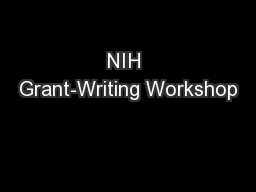 NIH Grant-Writing Workshop