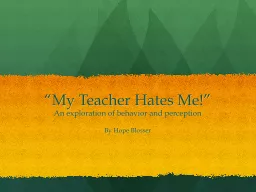 “My Teacher Hates