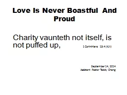 Love Is Never Boastful And Proud