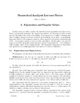Numerical Analysis LectureNotes Peter J