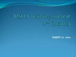 MSHA Training Summit