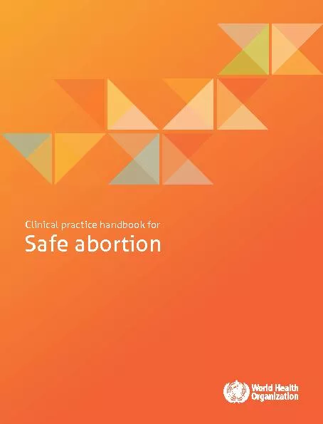 Safe abortionClinical practice handbook for