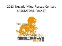 2013 Nevada Mine Rescue Contest