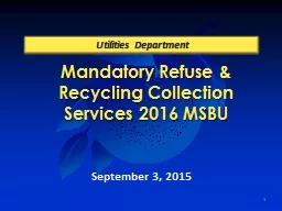 Mandatory Refuse & Recycling Collection Services 2016 M