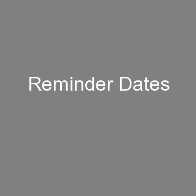 Reminder Dates