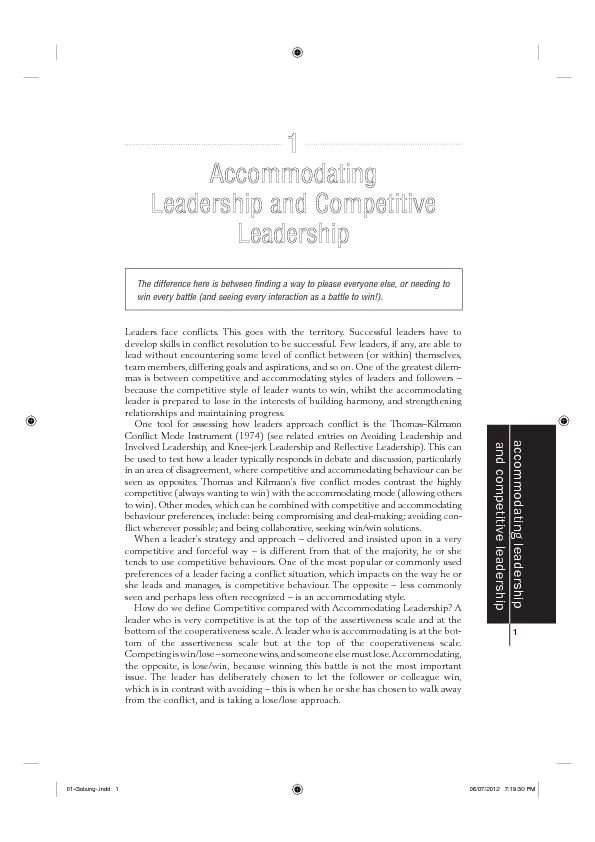 accommodating leadership  and competitive leadership