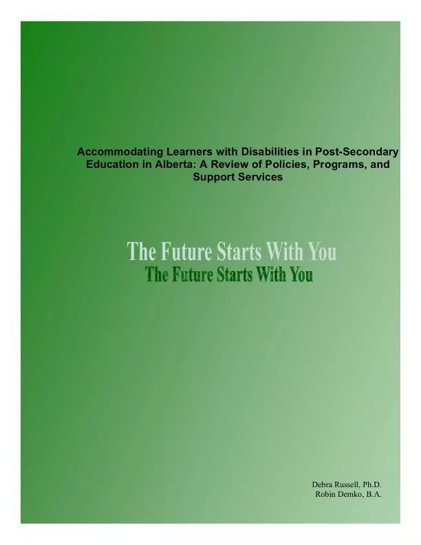 Accommodating Learners with Disabilities in Post-SecondaryEducation in
