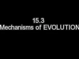15.3 Mechanisms of EVOLUTION