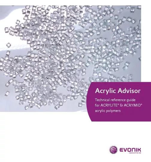 Acrylic AdvisorTechnical reference guidefor ACRYLITE