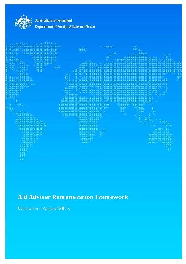 Aid Adviser Remuneration FrameworkVersion August201