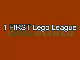 1 FIRST Lego League