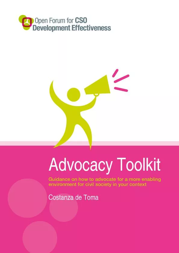 Guidance on how to advocate for a more enabling environment for civil