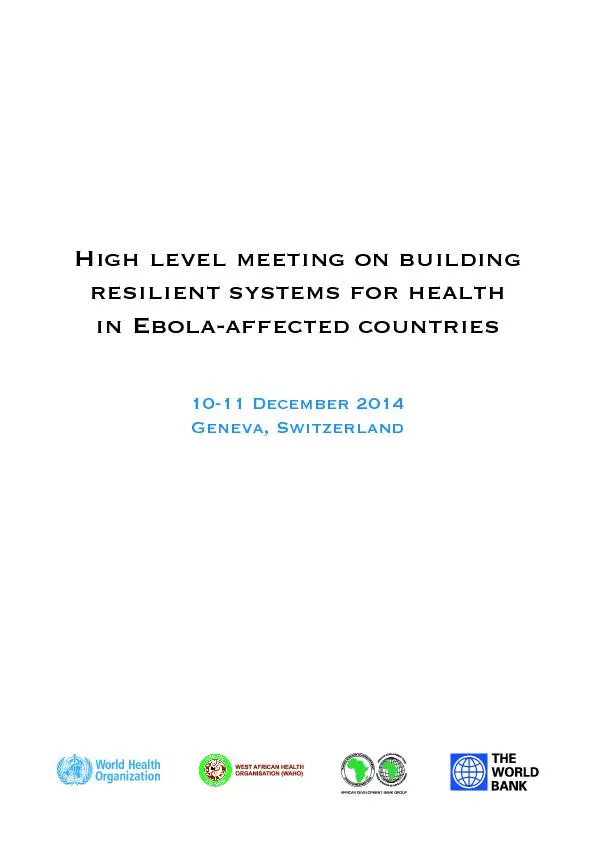 High level meeting on buildingresilient systems for healthin Ebola-aff