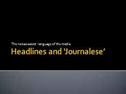 Headlines and ‘Journalese’