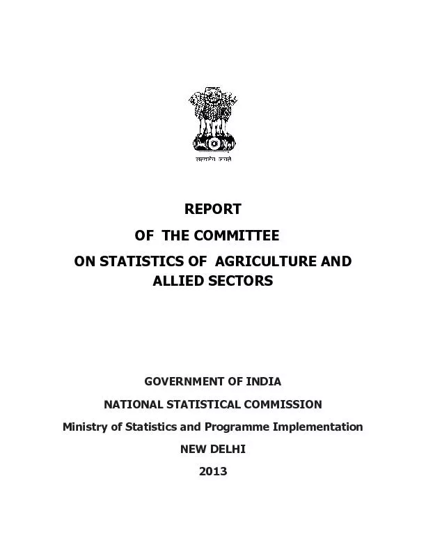 ON STATISTICS OF  AGRICULTURE AND