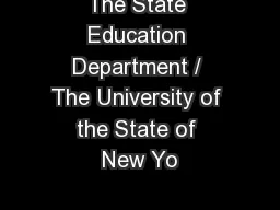 The State Education Department / The University of the State of New Yo