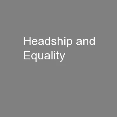 Headship and Equality