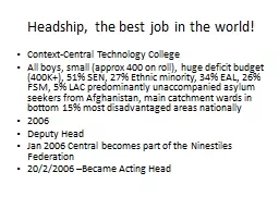 Headship, the best job in the world!