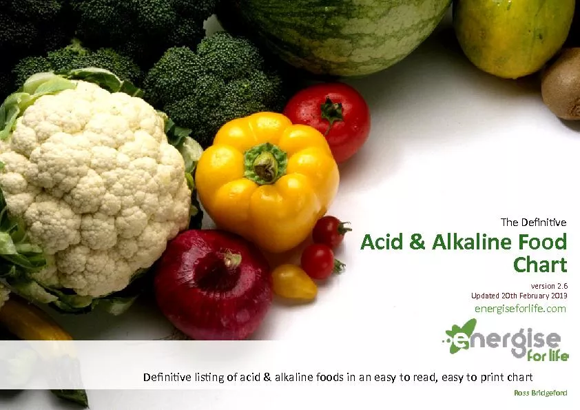 The 1e�ni�veAcid & Alkaline Food