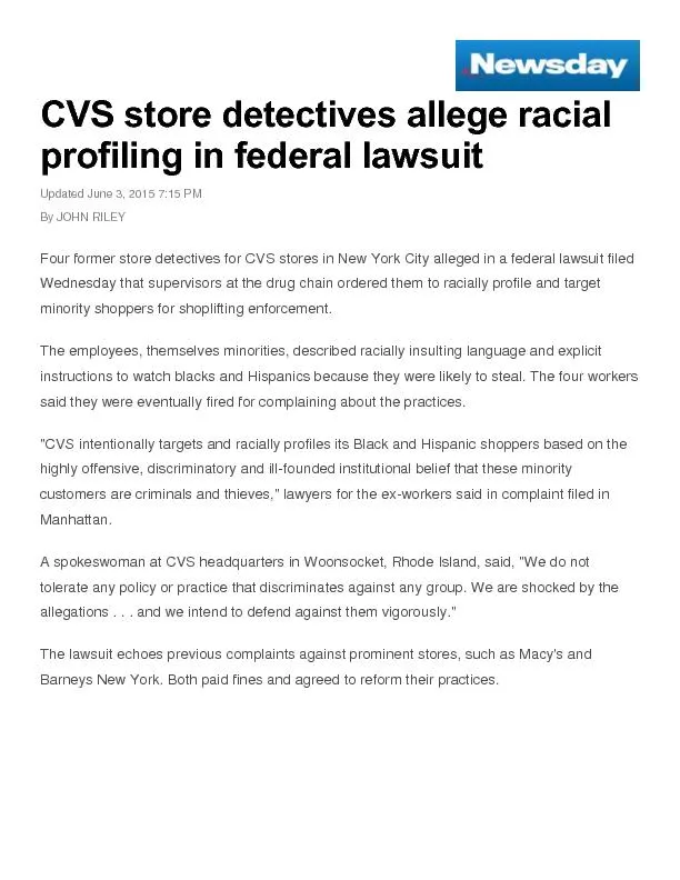 CVS store detectives allege racial