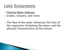 Flowing Water Habitats