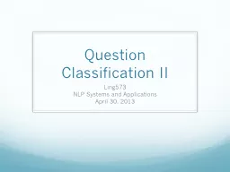 Question Classification II