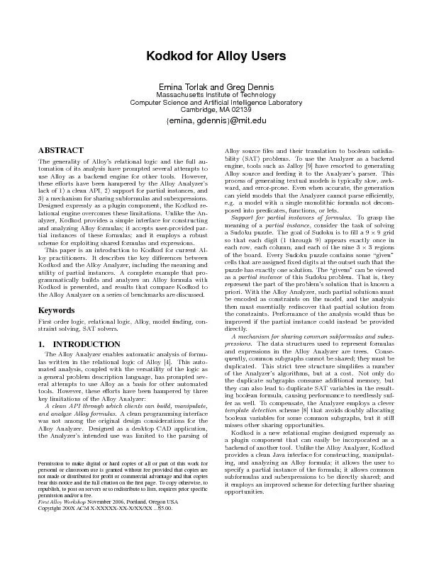 CurrentapplicationsofKodkodinclude: