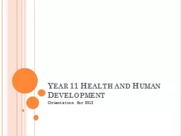 Year 11 Health and Human Development