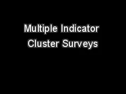 Multiple Indicator Cluster Surveys