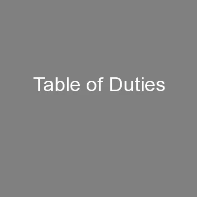 Table of Duties