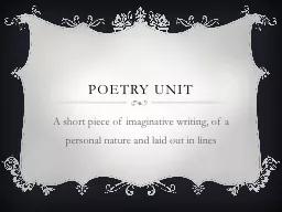 Poetry unit