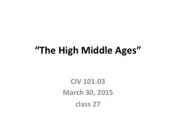 “The High Middle Ages”
