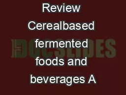Review Cerealbased fermented foods and beverages A
