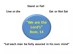 “We are the Lord’s”  Rom. 14