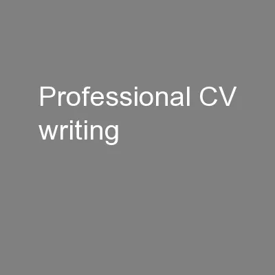 Professional CV writing