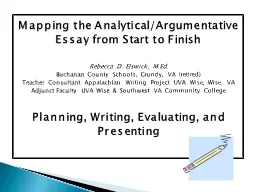 Mapping the Analytical/Argumentative Essay from Start to Fi