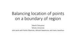 Balancing location of points on a boundary of region