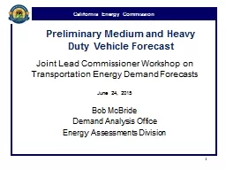 Joint Lead Commissioner Workshop on Transportation Energy D