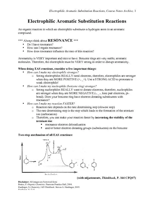 (Hardinger Thinkbook, P. 161, CFQ#2)An Arenium Ion IS a carbocation. I