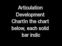 Articulation Development ChartIn the chart below, each solid bar indic