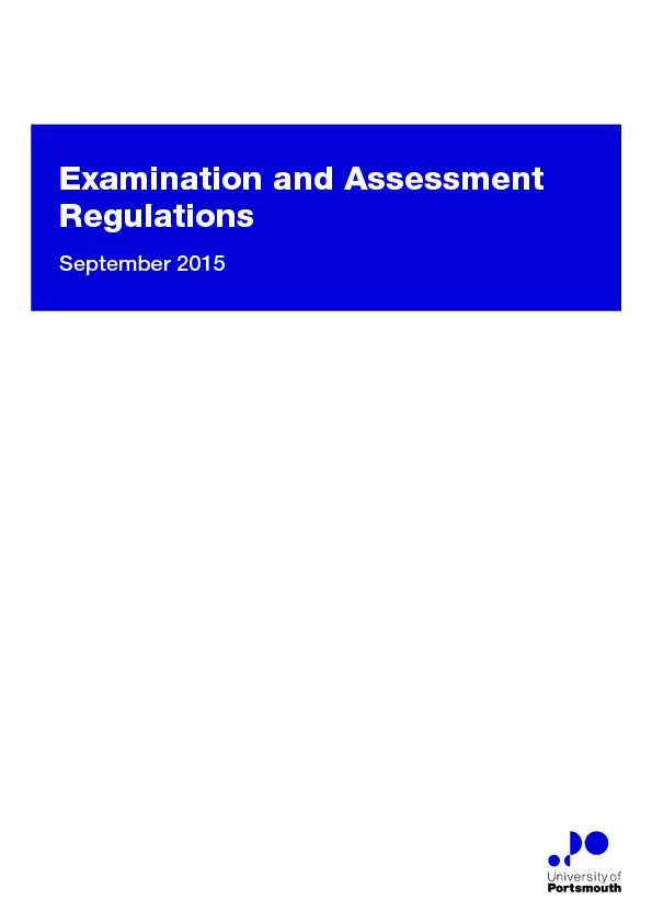 Examination and Assessment RegulationsSeptember 2015