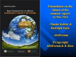 Presentation on the release of the research report:      14