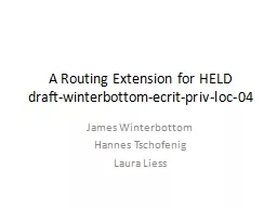 A Routing Extension for HELD