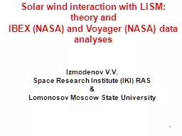 1 Solar wind interaction with LISM
