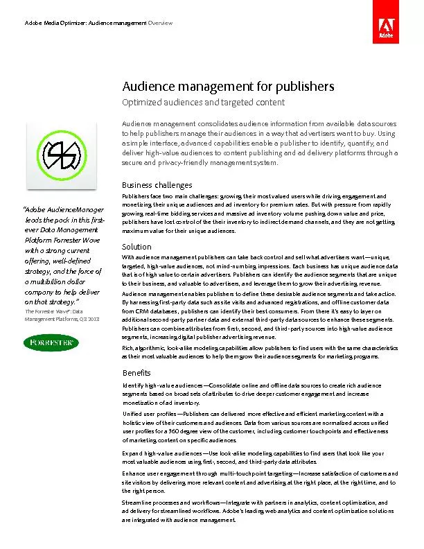 Audience management consolidates audience information from available d