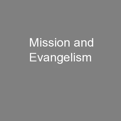 Mission and Evangelism