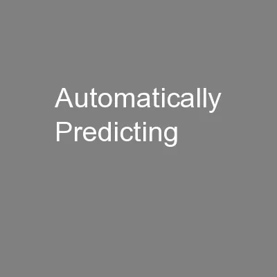 Automatically Predicting