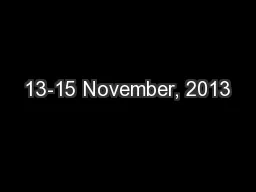 13-15 November, 2013