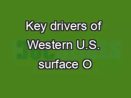 Key drivers of Western U.S. surface O